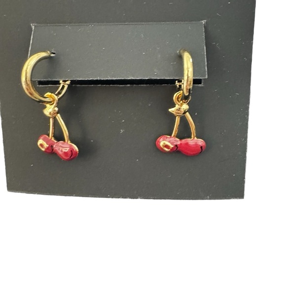 Coach Gold tone Cherry Huggies Hoop Earrings - Picture 7 of 8